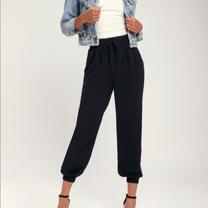 Lulus Hit the Jackpot Black Jogger Pants